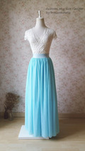 Aqua Blue Tulle Skirt and Top Set Elegant Plus Size Wedding Bridesmaids Outfit image 6