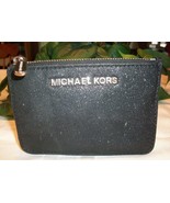 Michael Kors ID Mini Skinny Coin Purse Key Wallet Card Case Black Glitter - $39.00