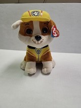 TY Beanie Boos RUBBLE 6” Dog Plush Paw Patrol Stuffed Animal Glitter Eyes - £17.36 GBP