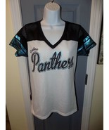 NFL Team Apparel Carolina Panthers Jersey Short Sleeve Size M Women&#39;s NWOT - $33.25