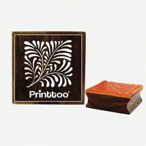 2x2 Inch Square Wooden Rubber Stamp with Leaf Pattern for Card Making an... - £25.23 GBP