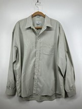 Pierre Balmain Shirt Long Sleeve Button Up Vintage Men Sz 17.5 36/37 Gray w Flaw - £30.81 GBP