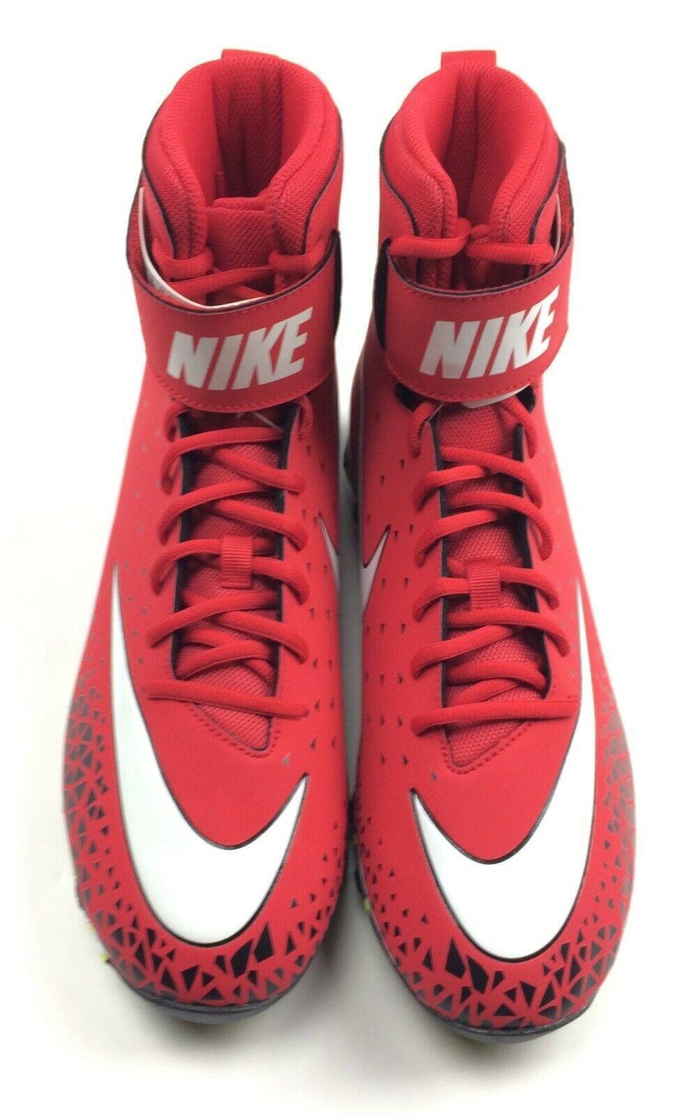 Nike Force Beast Shark Red Black White Football Cleat Men's 11 Strap 880109 - $24.25