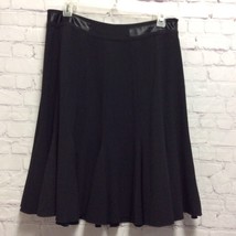 Uniform John Paul Richard Womens Full Skirt Solid Black Knee Length Petites 10P - £9.45 GBP