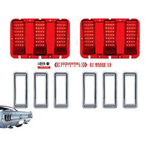 68 Ford Mustang Red LED Sequential Tail Brake Light Lamp Lens &amp; Bezels Kit 1968 - £160.91 GBP