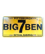 Vintage Big Ben 7 Metal License Plate NFL Black Gold Novelty Vanity Made... - £14.88 GBP