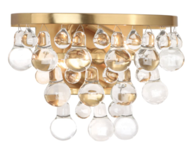 Jonathan Adler Style BLING Crystal &amp; Gold Wall Sconce - £366.83 GBP