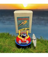 Space Patrol Yellow Flying Saucer X-7 Wind Up Tin Toy Original Box by Ro... - $24.74