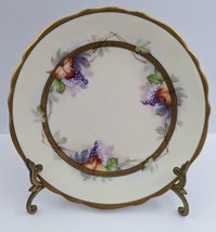 Antique Limoges France G D &amp; Cie Avenir Plate Gold Trim Grapes Hand Pain... - £21.38 GBP