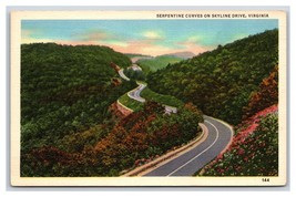 Serpentine Curve on Skyline Drive Virginia VA UNP Linen Postcard S14 - £1.51 GBP
