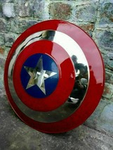 Captain America Rouge Bouclier 24 &quot; Célèbres Marvel Comics Métal Pour - £156.02 GBP
