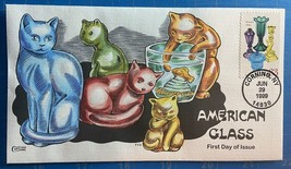 Scott #3327 33¢ Pressed Glass FDC Collins Printed &amp; Hand Painted Cachet ... - $5.89