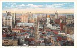 Bird&#39;s Eye View From Shot Tower Baltimore Maryland Postcard Posted H13 - £5.55 GBP