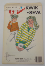 Kwik Sew Pattern #1318 Children Szs 4-7 Stretch Pull Over Sweatshirt Sealed - £7.96 GBP