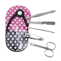Pink Polka Dot Flip Flop Design Manicure Set New - $8.98
