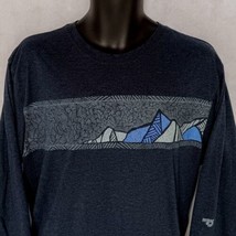 prAna T-Shirt XL Gray Long Sleeves Mountains - $21.95