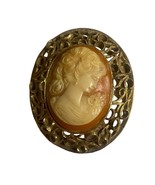 VTG Cameo Faux Gold Trifanti Brooch 2.5&quot; Tall - £10.53 GBP