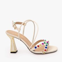 The Aurora Cream Leather Strappy Women Sandal image 10