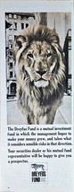 DREYFUS FUND MUTUAL INVESTMENT Male Lion Logo - 1964 Vintage Print Ad - $192.71 MXN