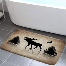 Wildlife Bath Rug Set with Elk Moose Deer Forest Design - $50.48