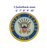 US Navy Jacketback sizes Digitized filled embroidery design Digital Down... - €6,04 EUR