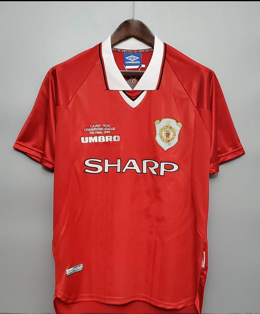 MANCHESTER UTD 1999 HOME JERSEY+FREE PRINT OF ANY NAME AND NUMBER//FREE SHIPPING