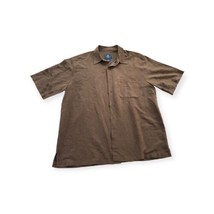 Caribbean Joe Shirt Mens XL Brown Silk Tropical Hawaiian Button Up Short... - £18.65 GBP