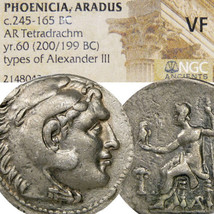 ALEXANDER the Great. NGC VF Phoenicia mint. Herakles/Zeus Large Tetradrachm Coin - £671.07 GBP