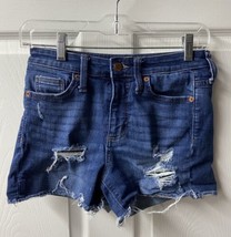 Universal Thread Womens Size 0 High Rise Midi Distressed Cut Off 5 Pocket Shorts - £5.26 GBP