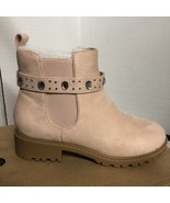 Rilista Girls Pink Studded Zip on Fashion Lug Boots Shoes 1Y - £9.87 GBP