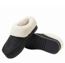 Dearfoams Ladies Size Large (9/10), Memory Foam Indoor/Outdoor Slippers, Black - £13.43 GBP