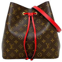 Louis Vuitton Shoulder Bag Neonoe Brown Red Coquelicot Monogram - £2,110.29 GBP