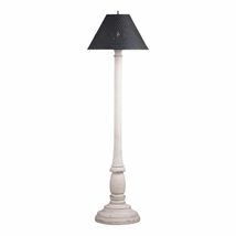 Brinton House Floor Lamp in Rustic White with Textured Black Tin Shade image 2