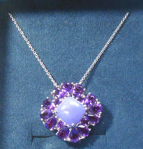 Signed Makers Mark 925 Amethyst Pendant Necklace 17.5" - $33.41