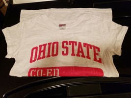 Womens Ohio State T-shirt Large Burn Out White Red Cap Sleeves BNWT RP$26.00 - £9.70 GBP