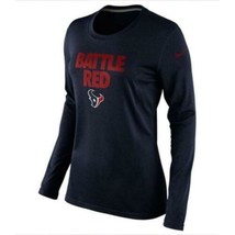 Nike Women&#39;s Houston Texans Local Long Sleeve T-Shirt Navy Blue Large - £18.98 GBP