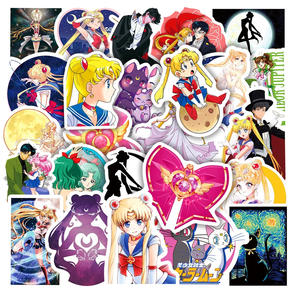 100Pcs Anime Sailor Moon Stickers for Kids Graffiti Laptop Skateboard Water - £10.03 GBP
