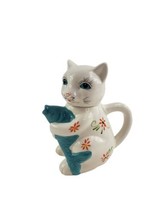 Lucky Cat w Koi Fish Mini Teapot Creamer Exclusively from Crackle Barrel - $15.80