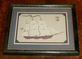 Vtg Roberta Adkins San Diego California American Cup Clipper Sail Boat Ship Art - £18.45 GBP