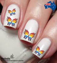 Butterfly Pride Nail Art Decal Sticker Water Transfer Slider - Rainbow Theme - £3.66 GBP