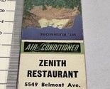 Front Strike Rare Matchbook Cover  Zenith Restaurant PEnsacola FL gmg  U... - $12.38