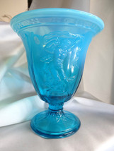 Fenton Art Glass Blue Lagoon Dancing Ladies Comport Vase 8838V8 - £59.15 GBP