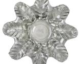 Antique Glass Trinket Dish Candle Holder Snowflake Winter Décor 7in Ice ... - $24.99