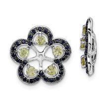 Silver Rhodium Peridot &amp; Black Sapphire Earring Jacket QJ141AUG - $109.63