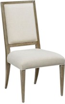 Side Chair Dining Woodbridge Callisto Vintage Wood Beige Linen Upholstery - £894.47 GBP