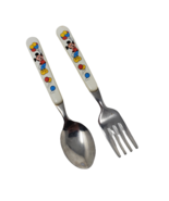 Vintage Disney Mickey Mouse Balloons Childs Cutlery Set 2-Piece Kids Spoon Fork