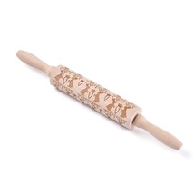 Wooden Engraved Embossing Rolling Pin for Baking Embossed Easter Cookies - £12.53 GBP
