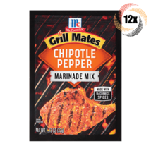 Full Box 12x Packets McCormick Grill Mates Chipotle Pepper Marinade Mix | 1.13oz - £28.46 GBP