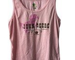 John Deer Womens Pink Size L Tank Top Cowgirl Glitter Graphic Licensed - $10.09