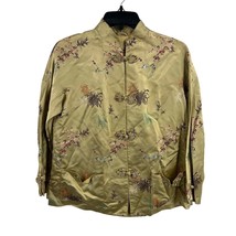 Vintage Peony Brand Shanghai Chinese Satin Jacket Gold - £25.62 GBP